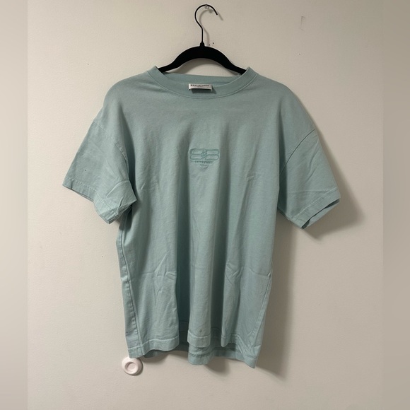 Balenciaga Sky Blue Short Sleeve Tee
